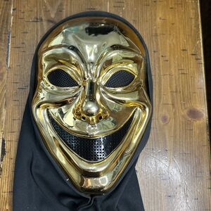 Season Halloween Mask Adults Metallic Ghost with attached hood, Horror , Spooky